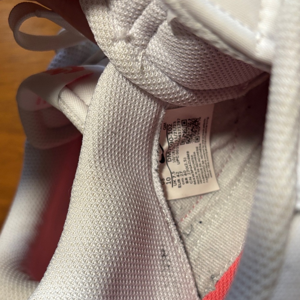 Nike Women's Court Legacy Lift White and Coral Sneakers - Picture 6 of 6